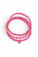 Armbanden set pink, Handtassen en Accessoires, Armbanden, Verzenden, Nieuw, Met bedels of kralen