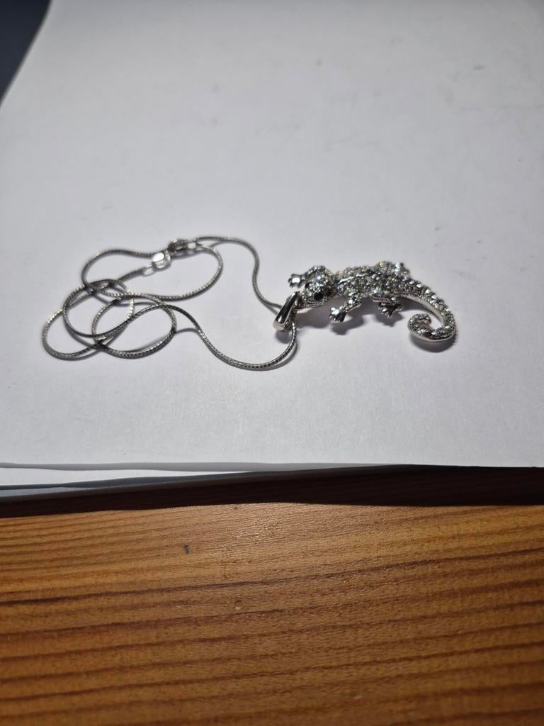 Hagedis, Handtassen en Accessoires, Antieke sieraden, Zilver, Ophalen of Verzenden