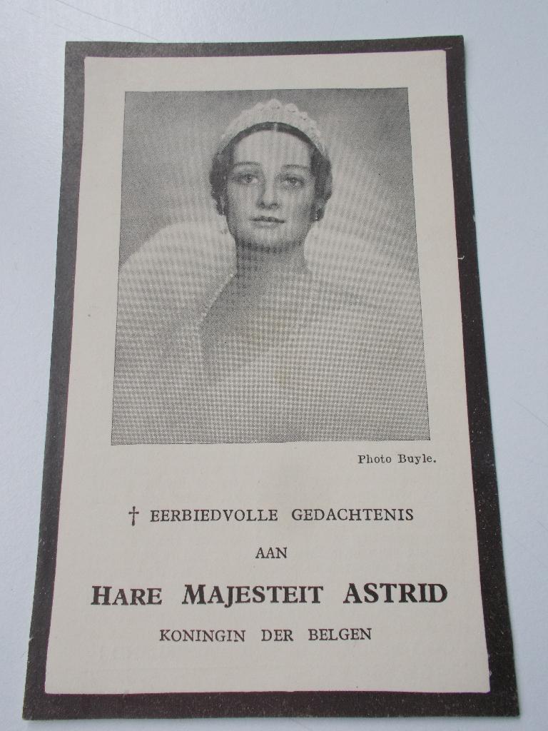 Doodsprentje Koningin Astrid 1935, Collections, Enlèvement ou Envoi