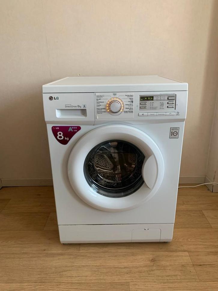 Wasmachine A+++ -10% LG 8 kg, Elektronische apparatuur, Wasmachines, Gebruikt, Voorlader, 8 tot 10 kg, 85 tot 90 cm, 1200 tot 1600 toeren