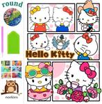 nr 106 Diamond Painting hello kitty 50x40cm (rond), Hobby en Vrije tijd, Verzenden, Nieuw, Knutselwerk
