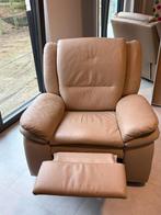 Ruime lederen relaxzetel met uitklapbaar voetstuk, Ophalen, Gebruikt, 75 tot 100 cm, 100 tot 125 cm