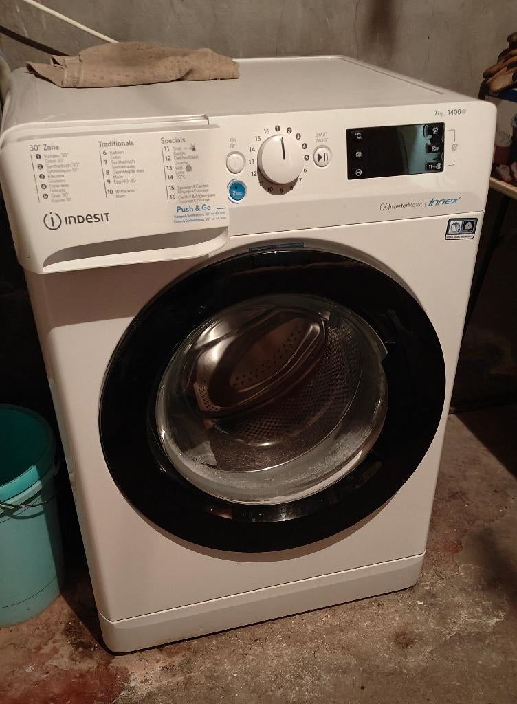 Wasmachine Indesit, 7kg/1400 toeren., Ophalen, Gebruikt, Voorlader, 1200 tot 1600 toeren
