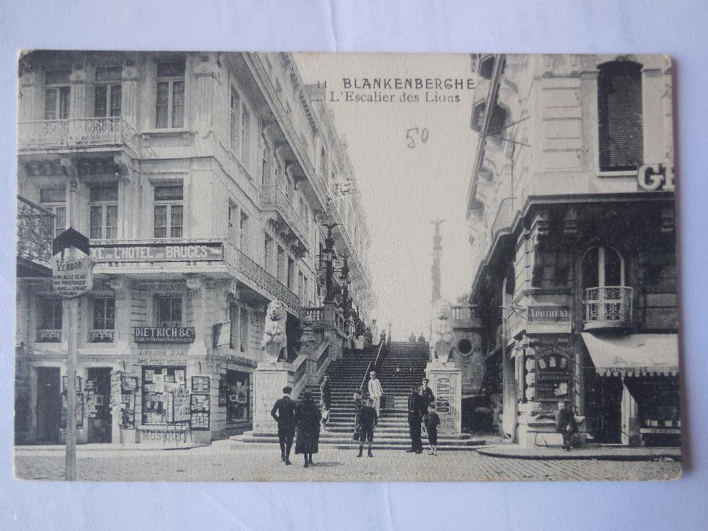 postkaart Blankenberge L escaliers des Lions, Verzenden, Voor 1920, Gelopen, West-Vlaanderen