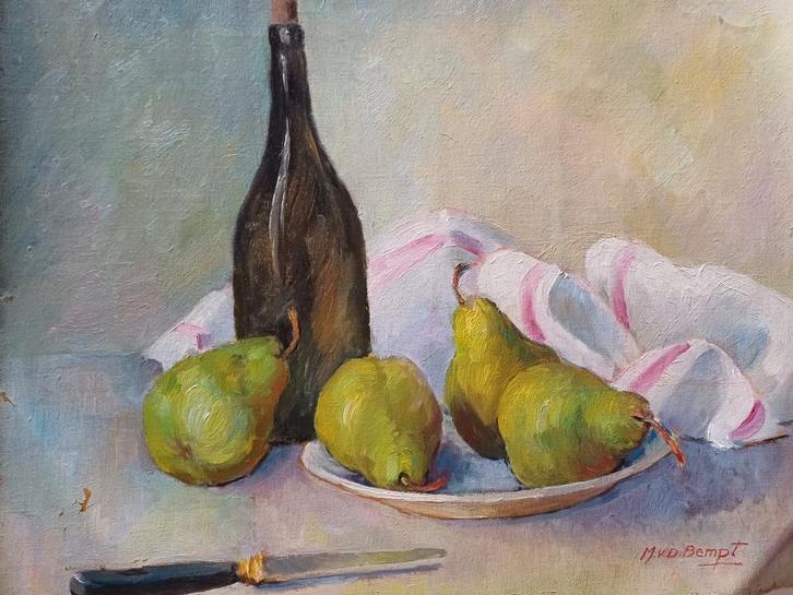 Stilleven op stuk doek M.VAN DEN BEMPT, Antiquités & Art, Art | Peinture | Classique, Enlèvement ou Envoi