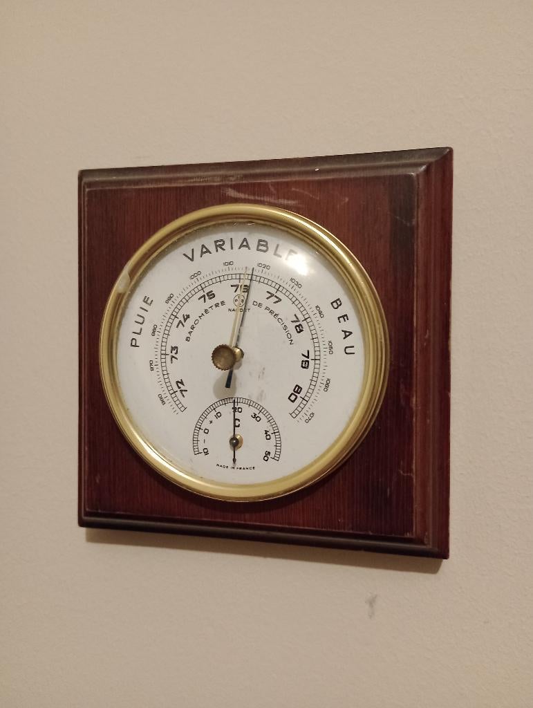 NAUDET: Barometer - Thermometer, Audio, Tv en Foto, Weerstations en Barometers, Gebruikt, Barometer, Ophalen of Verzenden