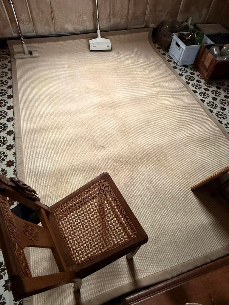 Tapijt, Huis en Inrichting, Stoffering | Vloerbedekking, Ophalen, Gebruikt, Minder dan 10 m², Crème