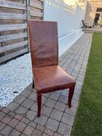 6x lederen bruine stoelen, Huis en Inrichting, Ophalen, Gebruikt, Bruin, Leer