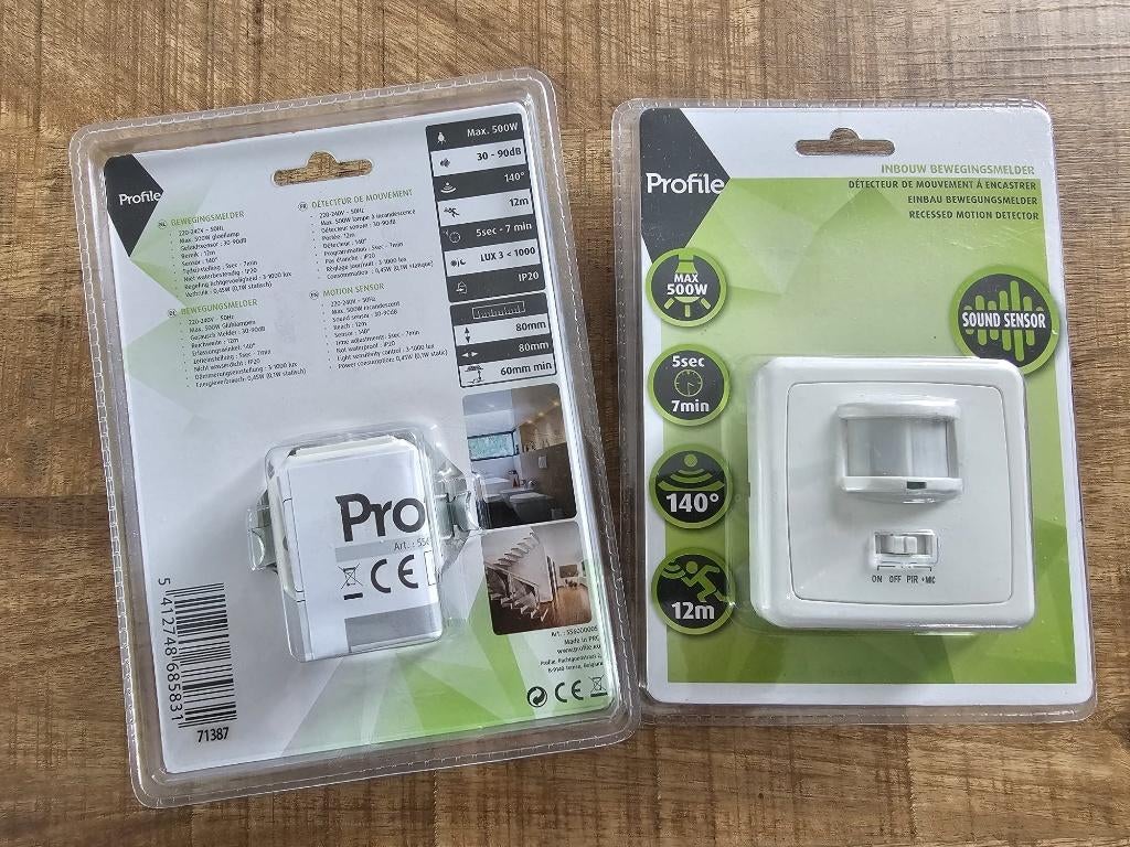 Profile inbouw bewegingsmelders – nieuw in verpakking, Doe-het-zelf en Bouw, Elektriciteit en Kabels, Nieuw, Stopcontact, Ophalen