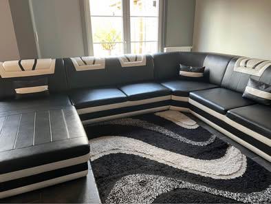 Fauteuil / canapés salon en forme U, Maison & Meubles, Canapés | Coins salons complets, Utilisé, Cuir, Enlèvement