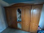 Eiken vijfdeurs kleerkast en commode, nachttafels, bed, Huis en Inrichting, Ophalen, Eikenhout, Met deur(en)