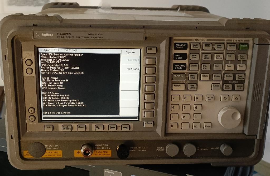 Agilent E4407B 26.5 GHz Spectrum Analyzer, Ophalen of Verzenden, Gebruikt, Elektriciteit