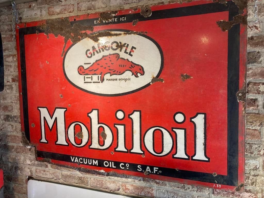 Emaille Mobiloil 1933, Ophalen, Zo goed als nieuw