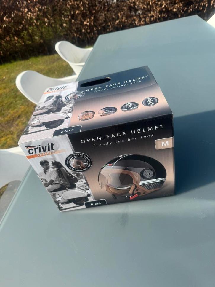 Scooterhelm Crivit Open Face – Nieuw in doos- Maat M, Fietsen en Brommers, Brommerhelmen, Nieuw, Ophalen