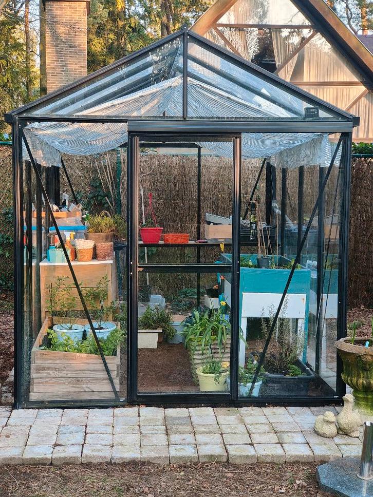 Serre - tuinkas, Jardin & Terrasse, Serres, Comme neuf, Serre, Aluminium, Verre, Enlèvement