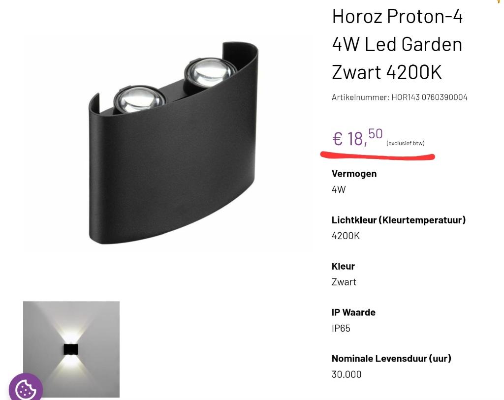 Led gevelverlichting 6stuks, Ophalen, Nieuw, Plafondspot of Wandspot, Led