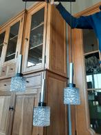 Vintage retro 70's plafondlamp hanglampen, Ophalen, Gebruikt, Glas