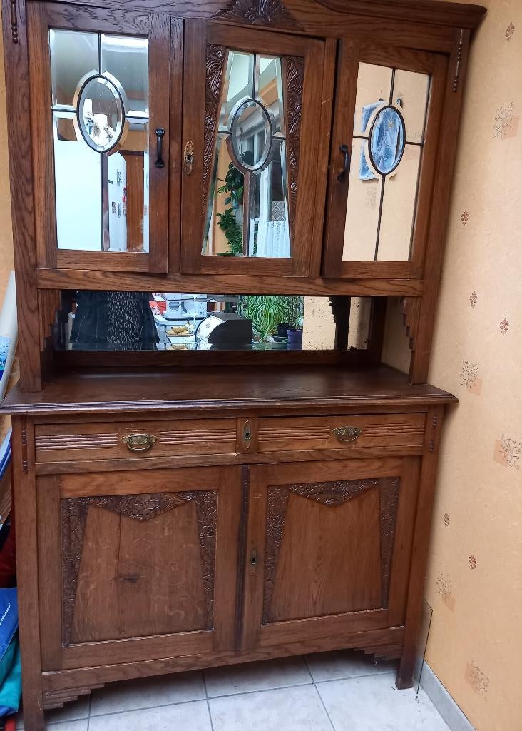 Antieke kast, 2 stuks staan los op elkaar, Antiek en Kunst, Antiek | Meubels | Kasten, Ophalen