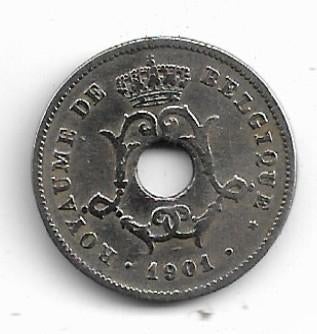 België: 10 cent 1901 FR= morin 257 = de zeldzaamste, Postzegels en Munten, Verzenden, Losse munt
