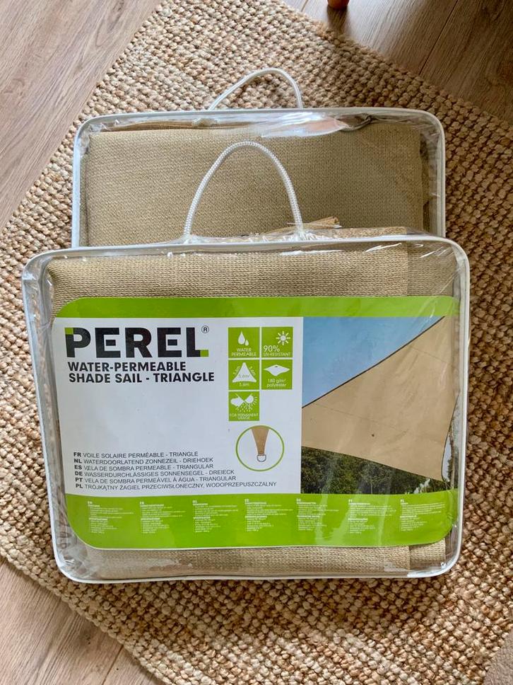 Schaduwdoeken 2 stuks - Perel - 3,6 x 3,6 x 3,6m, Tuin en Terras, Schaduwdoeken, Gebruikt, Ophalen