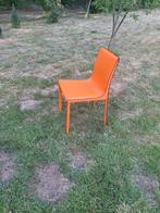 Orange italiaanse lederen eetkamerstoel, Ophalen, Zo goed als nieuw