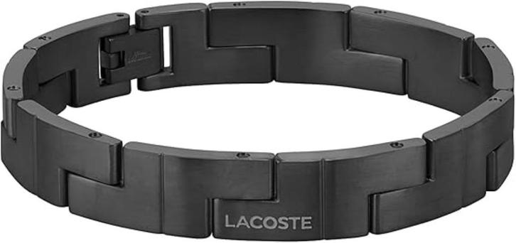 Lacoste schakelarmband GRATIS LEVERING, Handtassen en Accessoires, Armbanden, Nieuw, Staal, Zwart, Verzenden