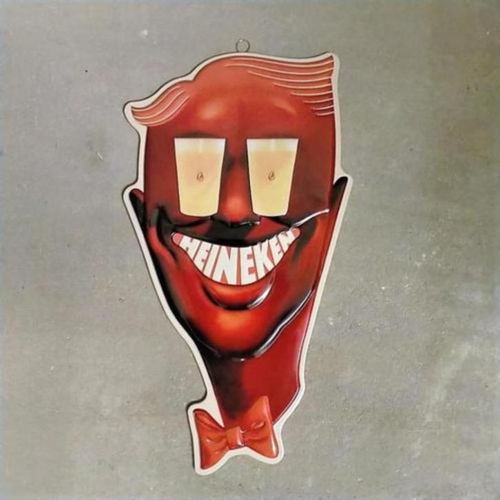 Reclambebord HEINEKEN CHARLIE Bier Blik Plaque Jazz Vintage, Verzamelen, Merken en Reclamevoorwerpen, Gebruikt, Reclamebord, Verzenden