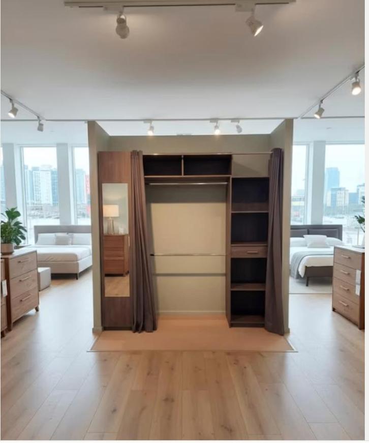 Dressing in kit vergrijsde eik showroommodel, Huis en Inrichting, Kasten | Kleerkasten, Gebruikt, Ophalen