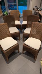 Lot de 6 chaises en osier avec coussins Lloyd Loom, Ophalen, Gebruikt