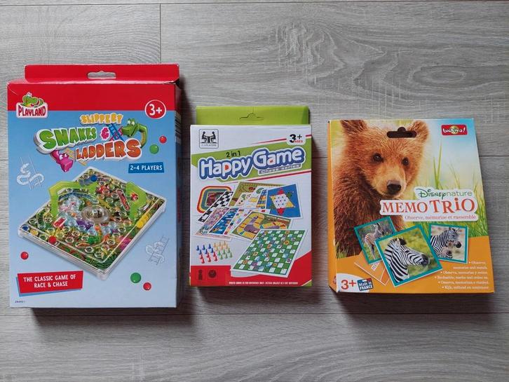 3 gezelschapsspellen voor 5€, Hobby en Vrije tijd, Gezelschapsspellen | Overige, Zo goed als nieuw, Ophalen