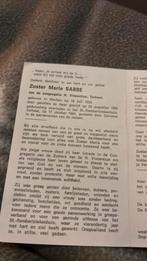 Zuster Maria Sabbe 1926-1984, Verzamelen, Bidprentjes en Rouwkaarten, Verzenden, Bidprentje