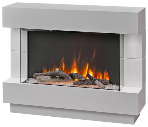 MEGA DEAL! (Wit) kunststof metaal glas (B/H/D) 100x78x27 cm!, Huis en Inrichting, Haarden, Nieuw, Elektrische haard, Ophalen of Verzenden