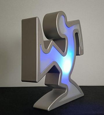 Keith Haring / La Linea Lamp Osvaldo Cavandoli zilver Nieuw! beschikbaar voor biedingen