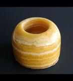 Oranje Calciet Edelsteen Theelichthouder, Verzamelen, Ophalen of Verzenden, Mineraal