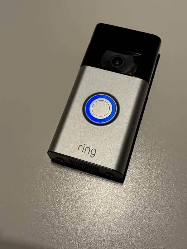 Ring video deurbel zilver versie 2., Maison & Meubles, Sonnettes, Comme neuf, Capteur de détection de mouvement, Compatible avec les smartphones