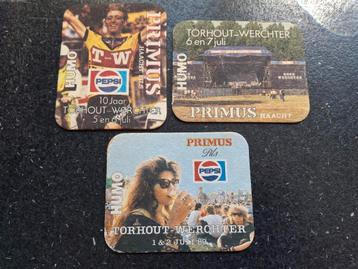 Lot de tapis à bière vintage Humo Pepsi Primus Torhout Werch, Enlèvement ou Envoi, Comme neuf, Sous-bock, Autres marques
