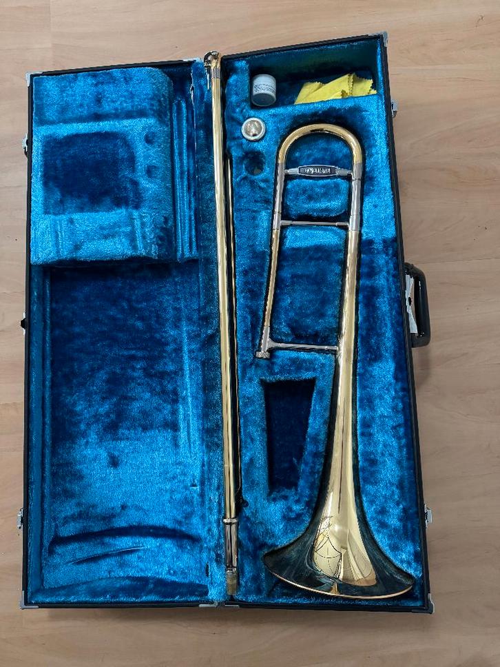 Yamaha YSL-645 Trombone, Muziek en Instrumenten, Blaasinstrumenten | Trombones, Gebruikt, Tenor, Met koffer, Ophalen of Verzenden