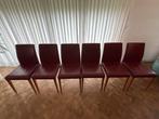 6 Poltrona Frau Liz designstoelen - rood leer - topkwaliteit, Ophalen, Zo goed als nieuw, Rood, Leer