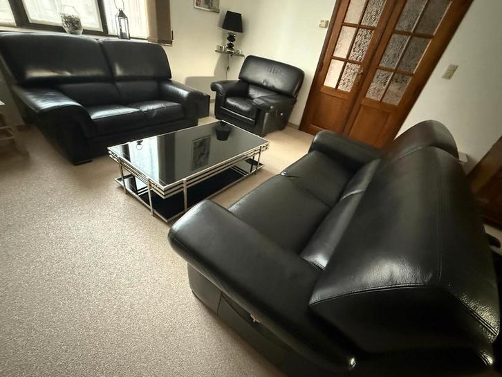 salon en cuir véritable, Huis en Inrichting, Zetels | Complete zithoeken, Ophalen