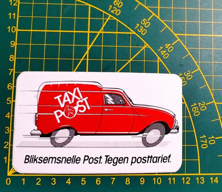 Sticker Renault 4 Taxi post, Verzamelen, Stickers, Ophalen of Verzenden