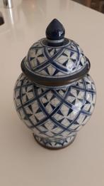 Vase en céramique à motif bleu., Bleu, Moins de 50 cm, Enlèvement ou Envoi, Poterie ou Porcelaine