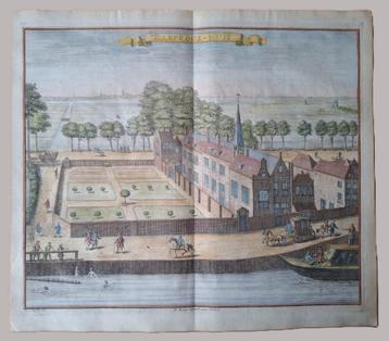 1730 - Handgekleurd gravure Den Haag – ’t Leprooshuis beschikbaar voor biedingen