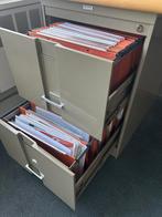 Vintage Grijsgroene bureaublokken met lades en hangmaplades, Ophalen, Gebruikt