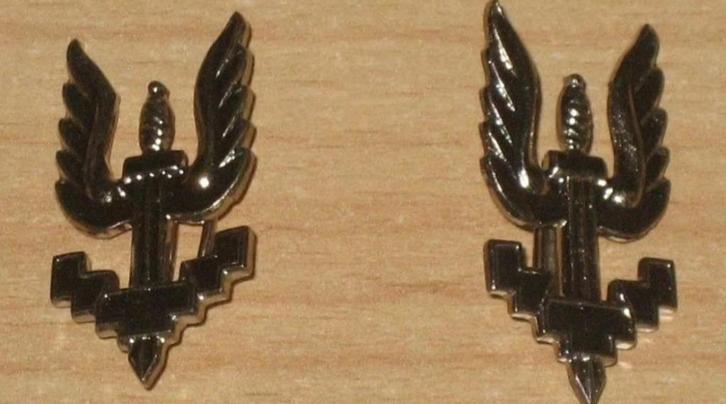Set schouderkentekens zilverkleurig - 1ste Para, Verzamelen, Militaria | Algemeen, Landmacht, Embleem of Badge, Ophalen of Verzenden