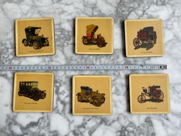 Vintage onderzetters voor oldtimers uit 1900 — set van 6 beschikbaar voor biedingen