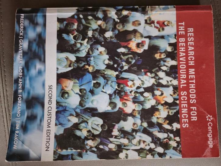 Research methods for the behavioural sciences, Boeken, Studieboeken en Cursussen, Gelezen, Overige niveaus, Ophalen of Verzenden