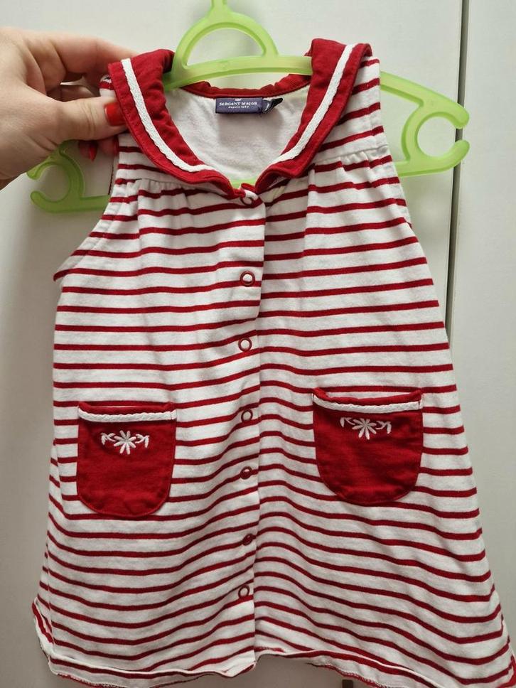 Tunique longue/chemise longue pour bébé — rayée rouge et bla, Enfants & Bébés, Vêtements de bébé | Taille 80, Enlèvement