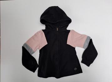 Mt 116-122 Zwarte, roze, grijze hoodie met rits beschikbaar voor biedingen