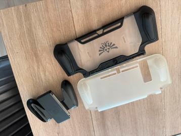 Nintendo switch case en controller houder, Enlèvement, Comme neuf, Switch