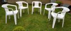 Chaise de jardin vintage - blanche - empilable, Comme neuf, Empilable, Plastique, Enlèvement